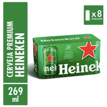 Imagem de Cerveja Lata 269ml 8un Heineken