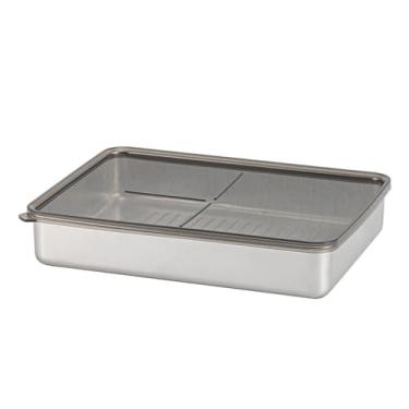 Imagem de 304 aço inoxidável Food Container grande capacidade vazamento prova retangular metal lancheira com tampa selada para Home Office piquenique 2000ML
