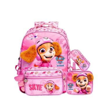 Imagem de Kit Patrulha Canina Skye Mochila Costas + Lancheira + Estojo