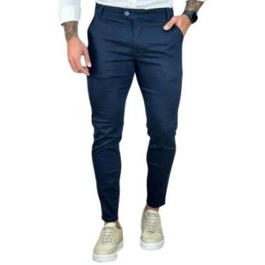 Imagem de Calça Alfaiataria Azul Marinho Masculina Skinny - Truehero-Masculino