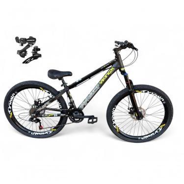 Imagem de Bicicleta Aro 26 Vikingx Tuff Câmbios Shimano 21v Freeride Freio A Disco Aro Vmaxx Pneu Flame preto X30