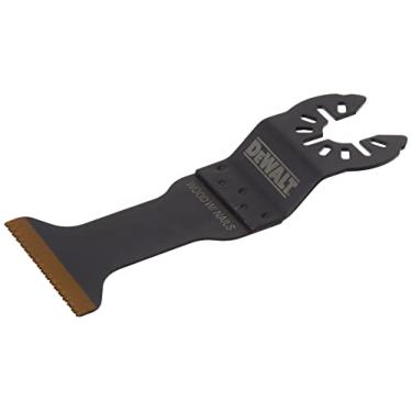 Imagem de DEWALT Lâmina de ferramenta oscilante para madeira com pregos, ampla, revestida com nitreto de titânio (DWA4204), preta