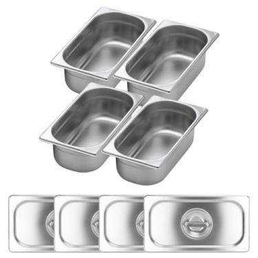 Imagem de Kit 4 Cubas Gastronomicas com Tampa GN 1/3 150mm Gourmet Mix