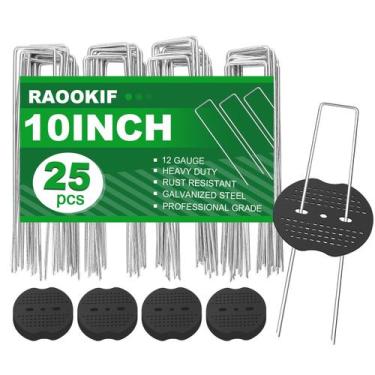 Imagem de Grapas para Jardín RAOOKIF 25 cm 50 Piezas con Arandelas Galvanizadas