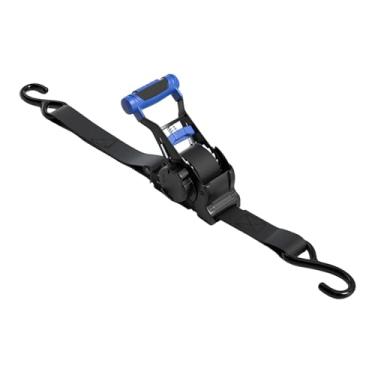 Imagem de Baoblaze Cinta de catraca retrátil com fita autoencolhível para amarração de cargas em veículos, Azul