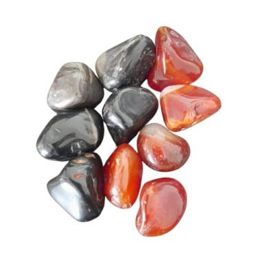 Imagem de Kit de 10 Pedras Naturais Pequenas de Cornalina e Ônix