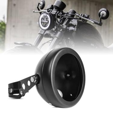 Imagem de SKTYANTS Balde de faróis de 14,7 cm para Harley Davidson motocicleta cor preta