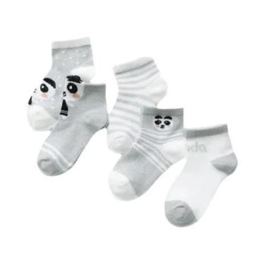 Imagem de Meias Infantis Para Bebês, 5 Pares, Malha De Algodão, Recém-nascidos, 