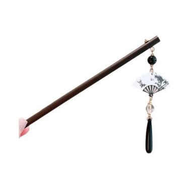 Imagem de Grampo De Cabelo De Madeira Com Franjas Florais Estilo Chinês Retrô Ac