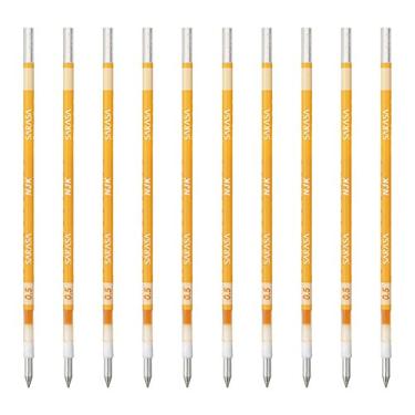 Imagem de Zebra BRNJK5Y refil de caneta esferográfica, Sarasa, NJK-0,5 chumbo, amarelo, 10 canetas