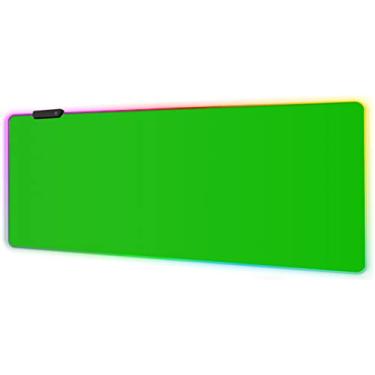 Imagem de Meffort Inc Mouse pad RGB para jogos – Tapete de mouse para jogos de LED XXL com bordas costuradas de design personalizado (81,5 x 11,8 polegadas, tela verde)