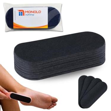 Imagem de 50 Lixas Refil Pé Descartável Pedicure Adesiva Colante Preta Gramatura Podóloga Salão Spa Marca MONOLO MULTISHOP (Preto)