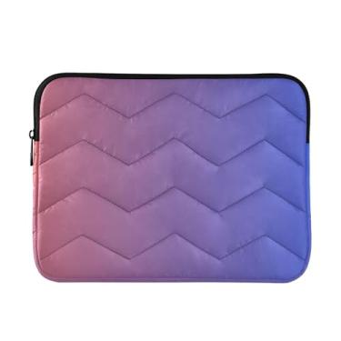 Imagem de Pasta para laptop fina e leve gradiente azul vermelha, capa durável para transporte de computador para viagens de trabalho, capa para laptop para homens e mulheres, 13 a 14 polegadas