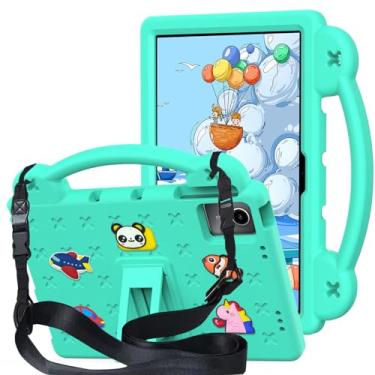 Imagem de QYiiD Capa infantil para Lenovo Tab M11 / Lenovo Tab K11 LTE 2024, capa protetora infantil EVA à prova de choque com alça de suporte, alça de ombro e suporte para Lenovo Tab M11/Tab K11, verde