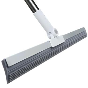 Imagem de Purexa Rodo de piso grande de 40 cm com alça telescópica de aço inoxidável de 127 a 137 cm, vassoura de silicone profissional para remover água em piso de concreto, piso de azulejo, epóxi, garagem