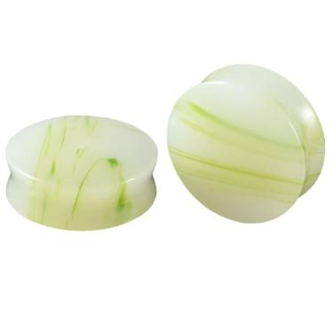 Imagem de 2 peças de alargadores de orelha de vidro ágata vermelha/verde túneis alargadores de orelha expansores de orelha para mulheres e homens 6-25 mm (vidro de ágata verde, 2g (6 mm))