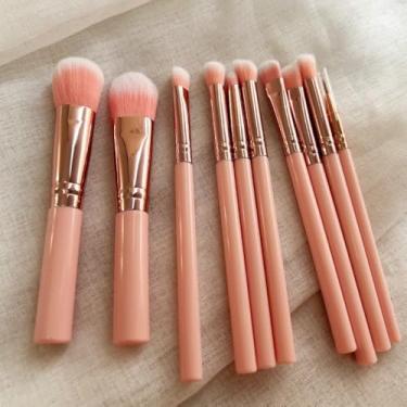Imagem de Conjunto de pincéis de maquiagem rosa de 13 peças | Pincéis de cerdas macias para blush e contorno do nariz com bolsa de armazenamento 21-3