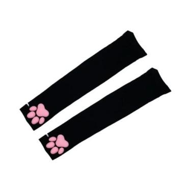 Imagem de Meias Longas Femininas Harajuku 3D Com Estampa De Patas De Gato, Meias