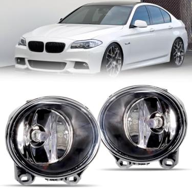 Imagem de CHELANGHU Conjunto de farol de neblina dianteiro para BMW Série 5 F10 F11 M sport 2011 2012 2013 | Preto e transparente | Substitua para 63177839865 63177839866 (lado esquerdo do motorista e lado