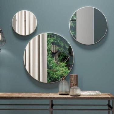 Imagem de Kit 3 Espelhos Decorativos Redondos 20/25/30 cm para Decoração, Casa, 