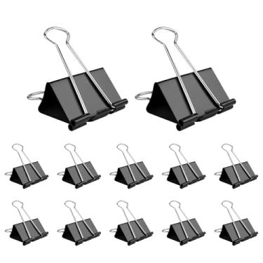 Imagem de Clipes jumbo de 7,6 cm - pacote com 12 grampos de papel extra grandes pretos para escritório, material escolar, organização doméstica