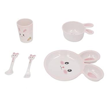 Imagem de aqxreight Conjunto de Prato de Jantar para bebê Com Design Bonito, Treinamento de Autoalimentação, Armazenamento, Prato Dividido para Bebês, Profundo Com Bordas para Colher Bebês, Resistente para
