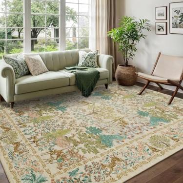 Imagem de GarveeHome Tapete de Natal de 22 x 30,5 cm, antiderrapante, lavável, resistente a manchas, 22,5 x 30,5 cm, estampa de neve, tapete macio para decoração de férias para quarto, lavanderia, bege