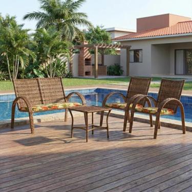Imagem de Conjunto para Jardim 1 Sofá 2 Cadeiras 1 Mesa de Centro Laura - Art & 
