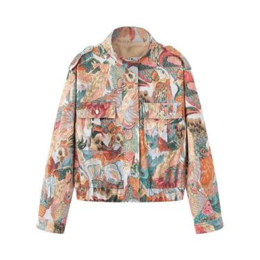 Imagem de 2025 outono nova moda feminina personalidade cor jaqueta casual pavão 