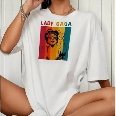 Imagem de Camiseta Lady Gaga Turne Mundial Mayhem Faces Brasil Tshirt, m, Branco