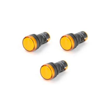 Imagem de Kit 03 Lampada Sinaleiro Led 22mm AD16-22DS - 220V - Amarelo - ATMX