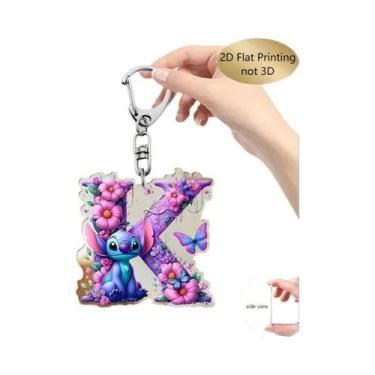 Imagem de Chaveiro Acrílico Roxo Disney Lilo&Stitch 2 Polegadas Letra A-Z Nome E