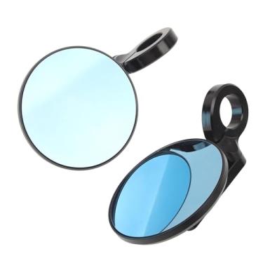 Imagem de Cryfokt Espelhos Retrovisores Redondos Azuis Anti-reflexo para Motocicleta para Suportes de Espelho M8 M10, Material de Liga de Alumínio Durável para CB1000R, CB1300, CB600F Hornat (Preto fosco)