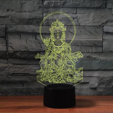 Imagem de Lâmpada 3D Guanyin LED Visual Touch Control com controle remoto