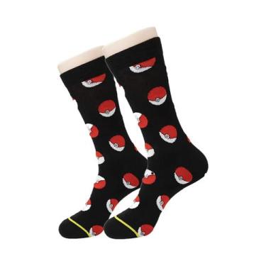 Imagem de Meias Longas Masculinas Pokémon Pikachu Eevee Gengar Desenho Animado A