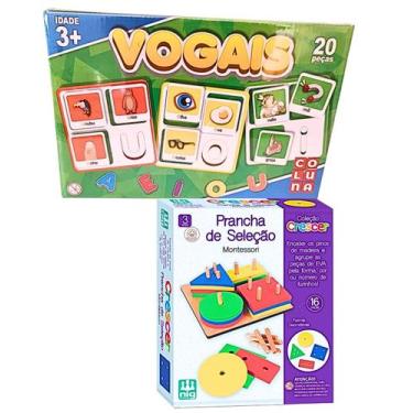 Imagem de Kit Brinquedo Educativo Sensorial Prancha De Seleção Encaixe 16 Peças 