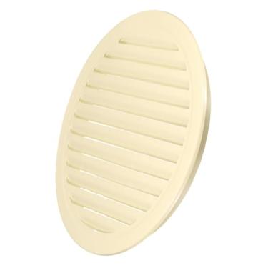 Imagem de PATIKIL Saída de ar redonda de 40,6 cm, tampa da grade da grelha de alumínio Soffit ventilação HVAC para teto parede telhado banheiro cozinha garagem duto galpão garagem, bege