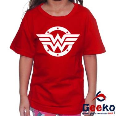 Imagem de Camiseta Infantil Mulher Maravilha 100% Algodão Geeko Wonder Woman, Ve