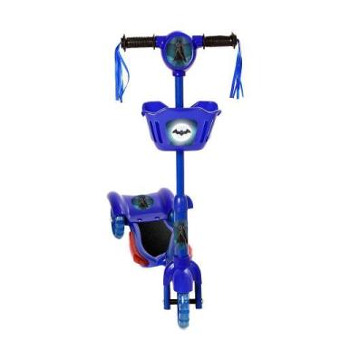 Imagem de Brinquedo Infantil Patinete Scooter 3 Rodas Com Cesta Luz E Som Azul B