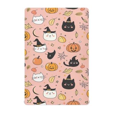 Imagem de Wassud Jogo de lençol com estampa de Halloween para berço respirável para meninos e meninas, neutro, 68 x 99 cm