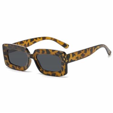 Imagem de Óculos de Sol Femininos Candy Colors Oversized com Proteção UV400 para Esportes ao Ar Livre, Corrida e Ciclismo, Estampa de Leopardo Cinza