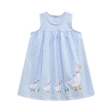 Imagem de Vestido De Verão Em Xadrez Para Meninas Little Maven 2024, Algodão, Es