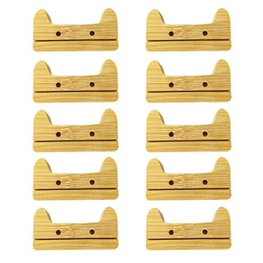 Imagem de Suporte de Cartões Bambu Acessórios Mesa Caixa Materiais Escritório - Organizador com Foto Natural para Clip Notas Álbum Visita Base Calendário