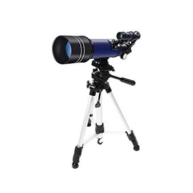 Imagem de pcagfaajmh Telescópio para adultos crianças iniciantes 70 mm abertura 400 mm telescópio refrator astronômico com adaptador de smartphone e telescópio tripé para astronomia e observação da lua
