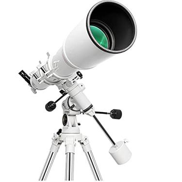 Imagem de pcagfaajmh Telescópio astronômico para adultos, abertura de 102 mm, 100 mm, telescópio refratário astronômico para crianças iniciantes com tripé ajustável