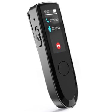Imagem de Zopsc Gravador de Voz Bluetooth, Dispositivo de Gravação de Chamadas Com Reprodutor de Música Com Braçadeira Traseira, Gravação de Uma Tecla, Display Digital, para Reuniões (64G)