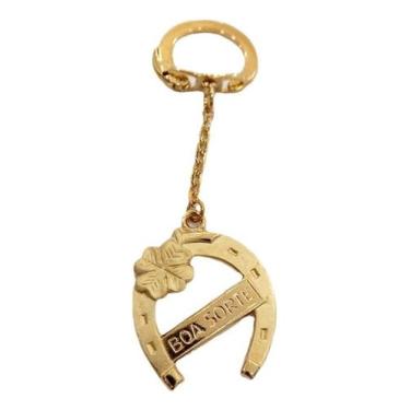 Imagem de Chaveiro Dourado Ferradura Boa Sorte