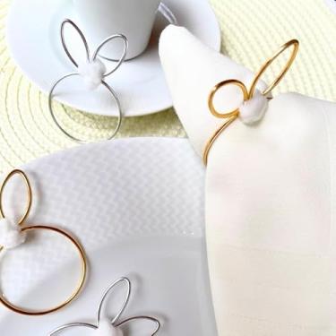 Imagem de Anel Porta Guardanapo Argola Mesa Posta Páscoa Coelho Metalizado