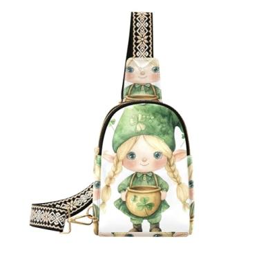 Imagem de CEBUGI Bolsa tiracolo feminina de couro com alça transversal para o dia de São Patrício para caminhadas, viagens ao ar livre