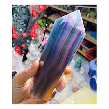 Imagem de Cristal natural áspero pedras naturais cristal 7 cores fluorita quartzo obelisco, pedra natural minério de pedra, decoração de casa